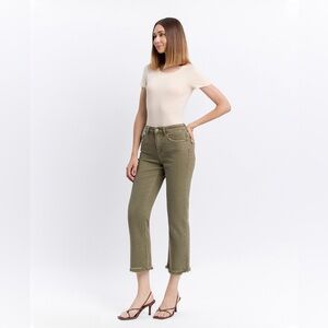 Olive Cropped Women's Jeans